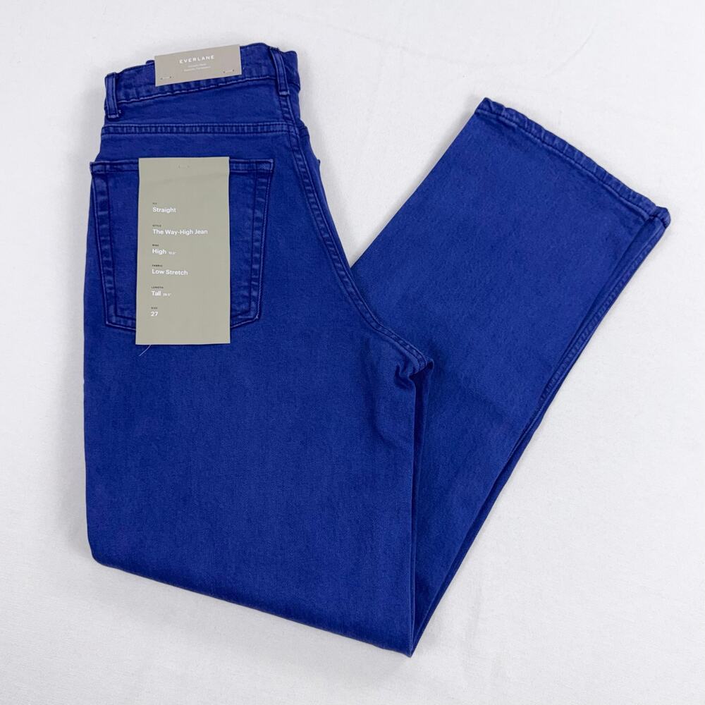 Everlane The Way High Straight Leg Jean Women's Size 27 Tall Lapis Blue